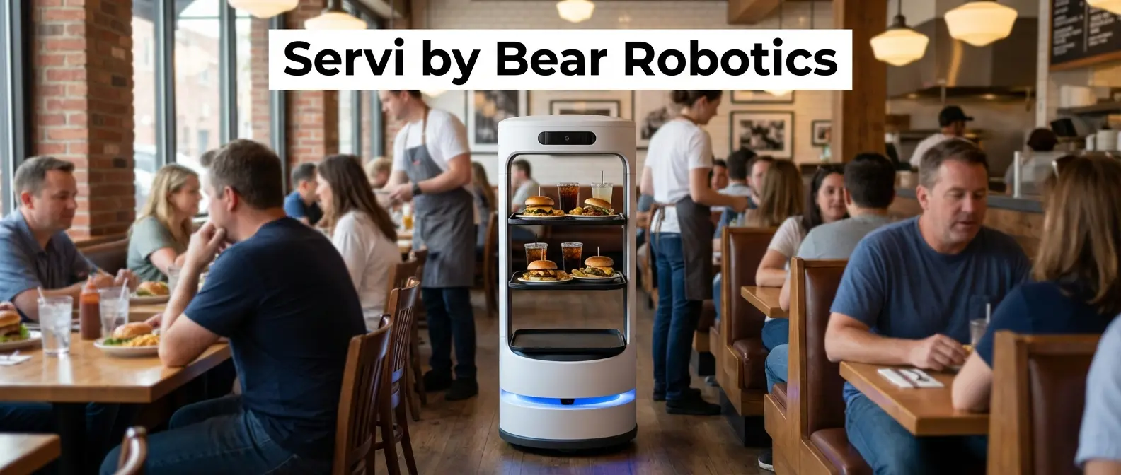 HolaBot - Πολυλειτουργικό ρομπότ σερβιρίσματος με ενσωματωμένη οθόνη διαφήμισης για εστιατόρια
