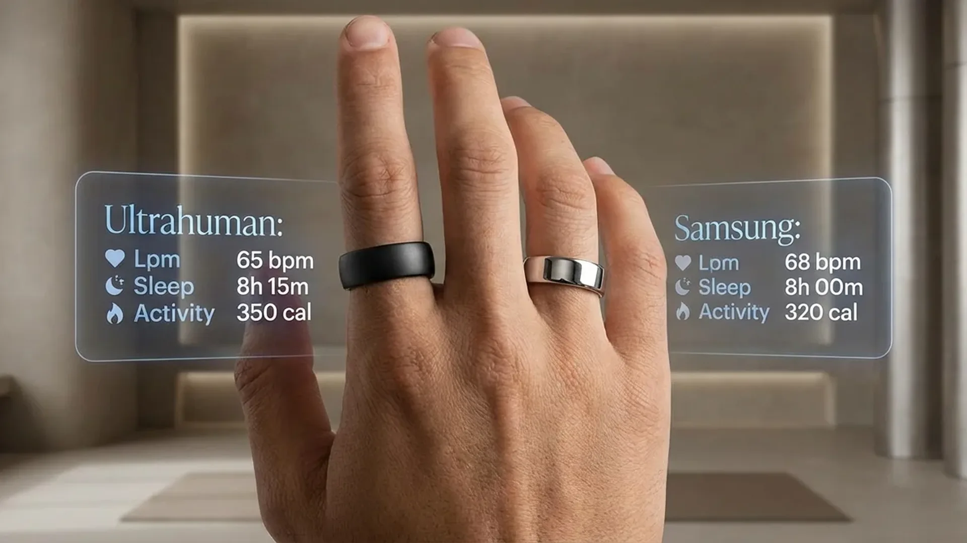 Σύγκριση Ultrahuman Ring Air 2 vs Samsung Galaxy Ring 2 δίπλα-δίπλα με χαρακτηριστικά