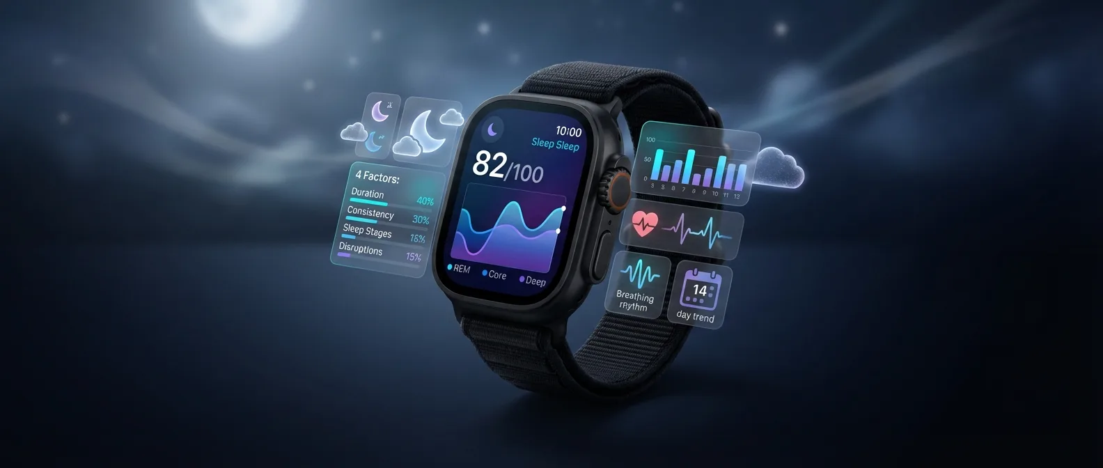 Οθόνη Sleep Score στο Apple Watch με αναλυτικά δεδομένα ύπνου