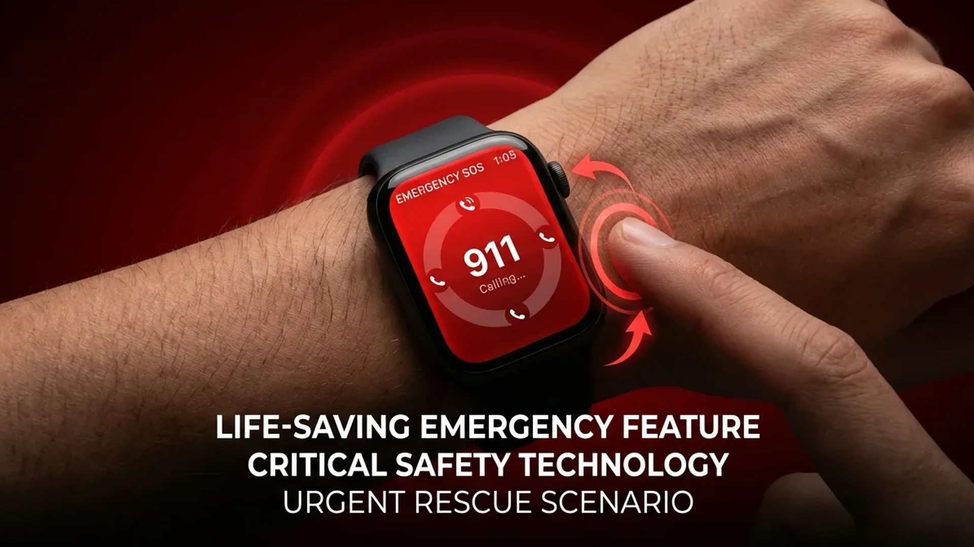 Apple Watch Emergency SOS ενεργοποίηση με πάτημα κουμπιών και οθόνη κλήσης έκτακτης ανάγκης