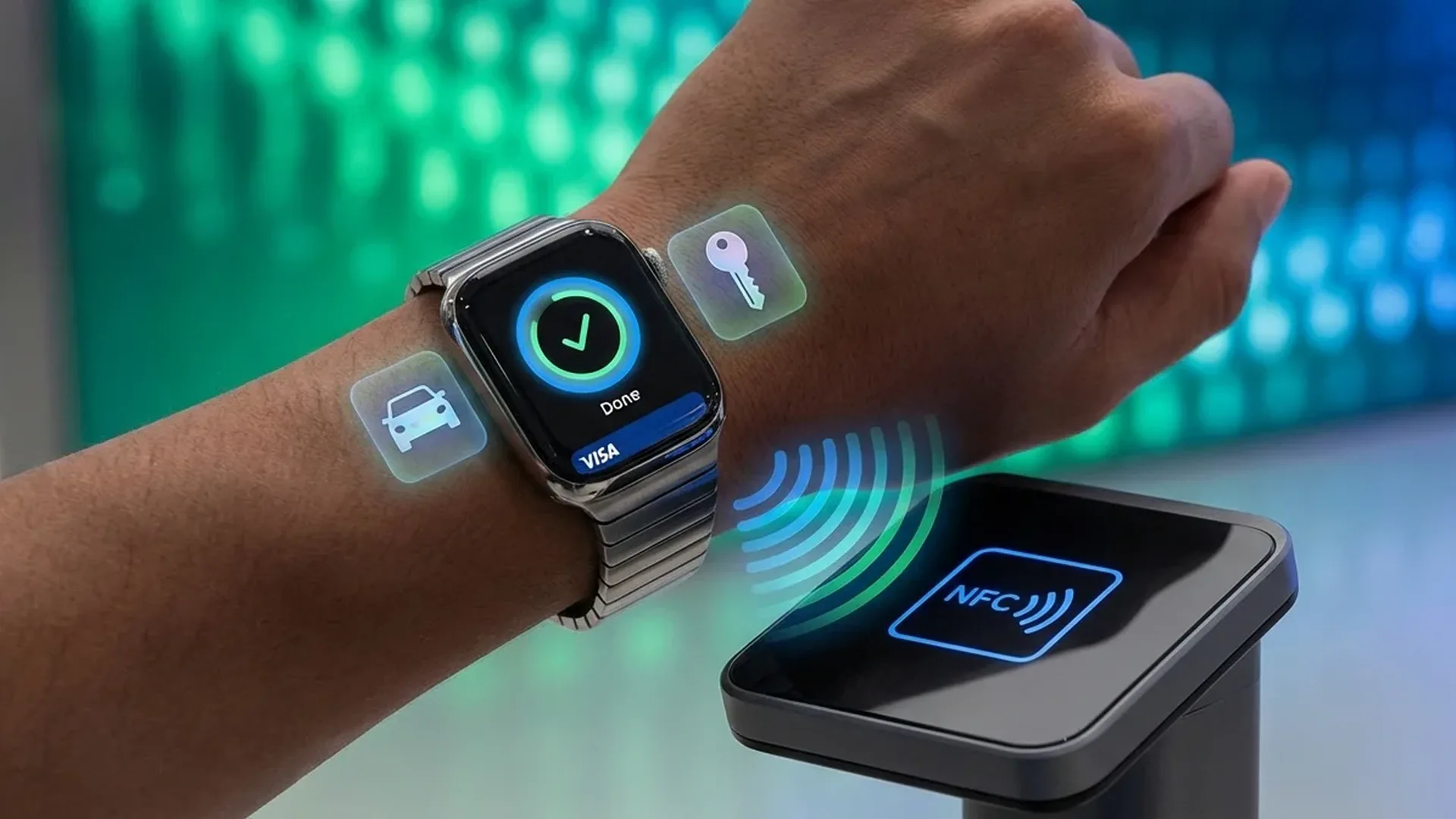 Εφαρμογή Wallet στο Apple Watch με κάρτες πληρωμής και ψηφιακά κλειδιά