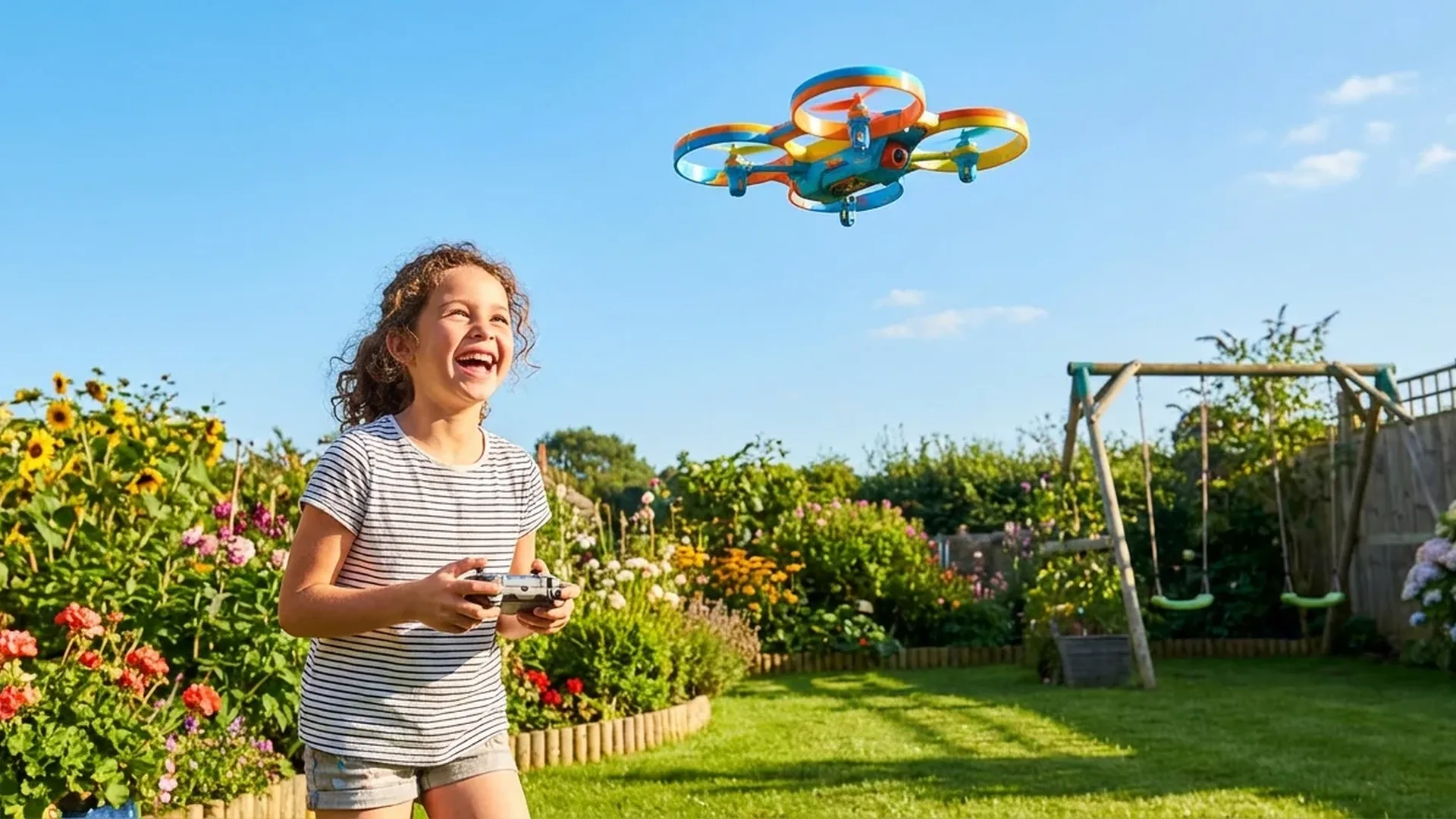 Safe kids drones comparison showing DJI Neo, Ryze Tello and toy drones with propeller guards