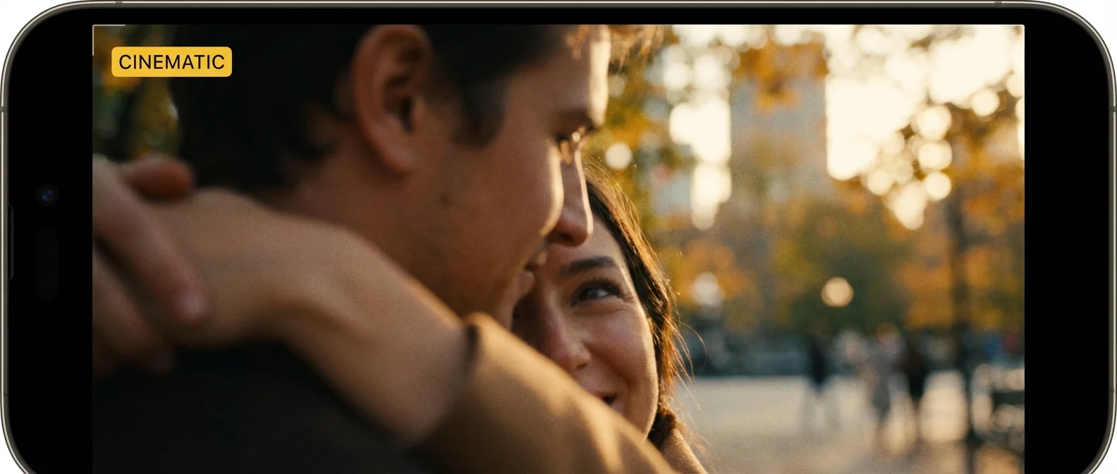 iPhone σε Cinematic Mode λειτουργία με rack focus effect σε πορτρέτο