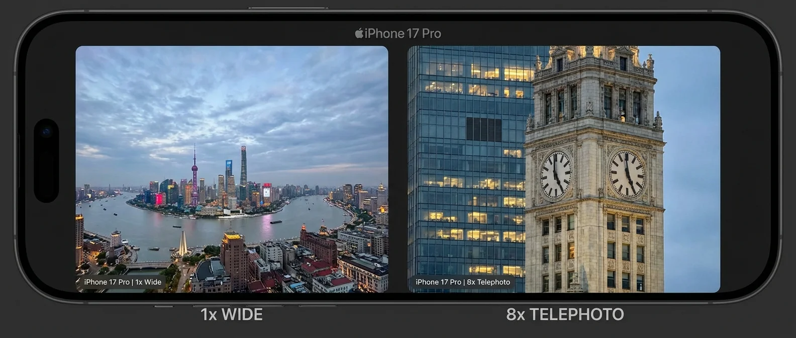 iPhone 17 Pro 8× zoom τεστ φωτογραφιών με σύγκριση ποιότητας τηλεφακού