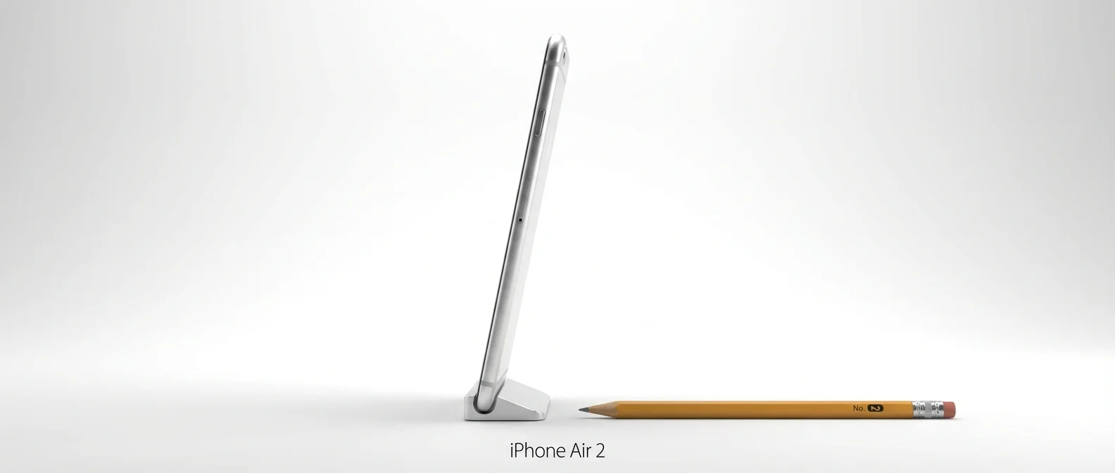 iPhone Air 2η γενιά με δύο κάμερες και λεπτότερο σχεδιασμό σε λευκό φόντο