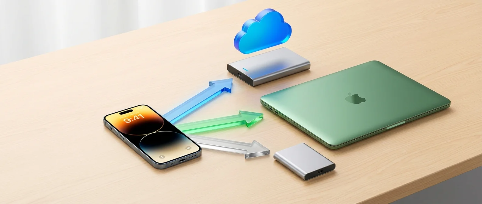 Σύγκριση μεθόδων backup iPhone - iCloud vs Mac vs εξωτερικός δίσκος με βήματα και χαρακτηριστικά