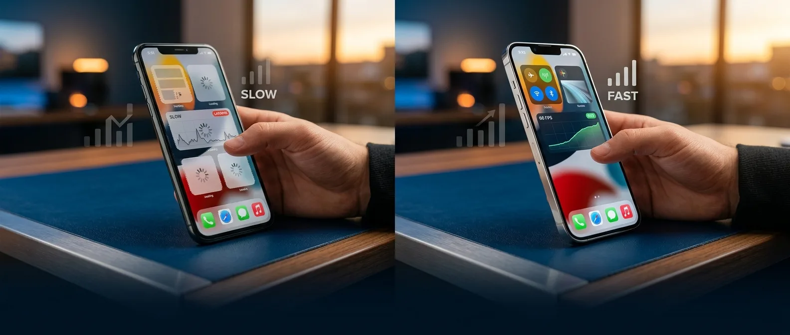 Τεχνικός επισκευάζει αργό iPhone με εργαλεία συντήρησης και αντικατάσταση μπαταρίας