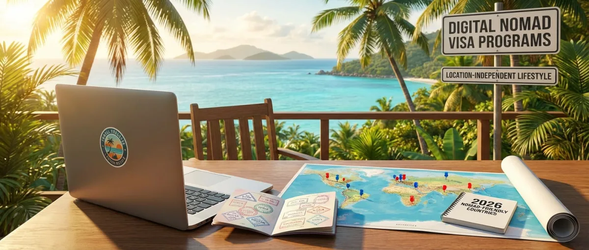 Χάρτης με τις 55 χώρες που προσφέρουν digital nomad visa το 2026