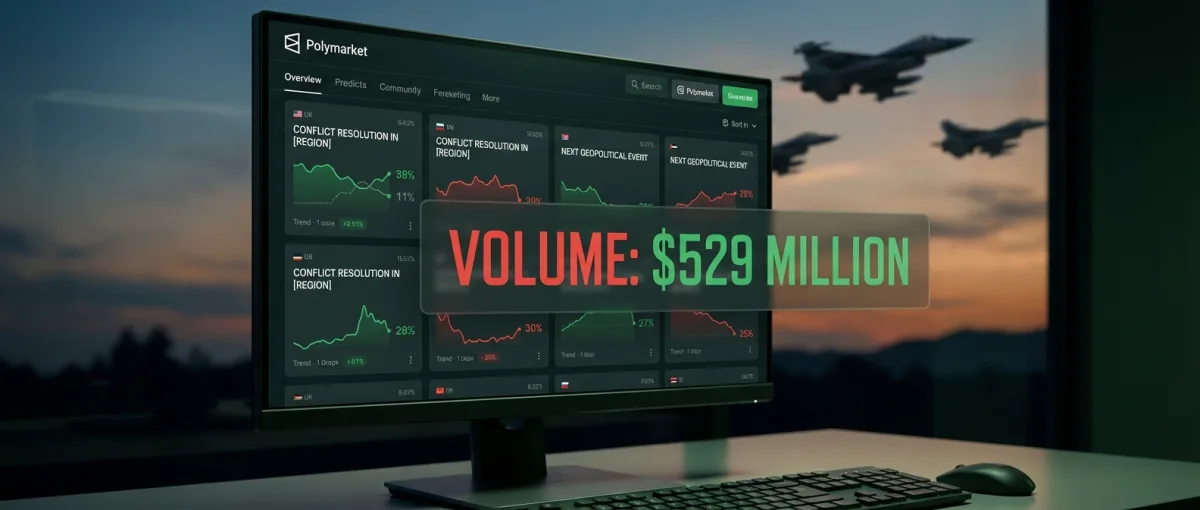 Polymarket πλατφόρμα prediction markets με στοιχήματα $529 εκατομμυρίων