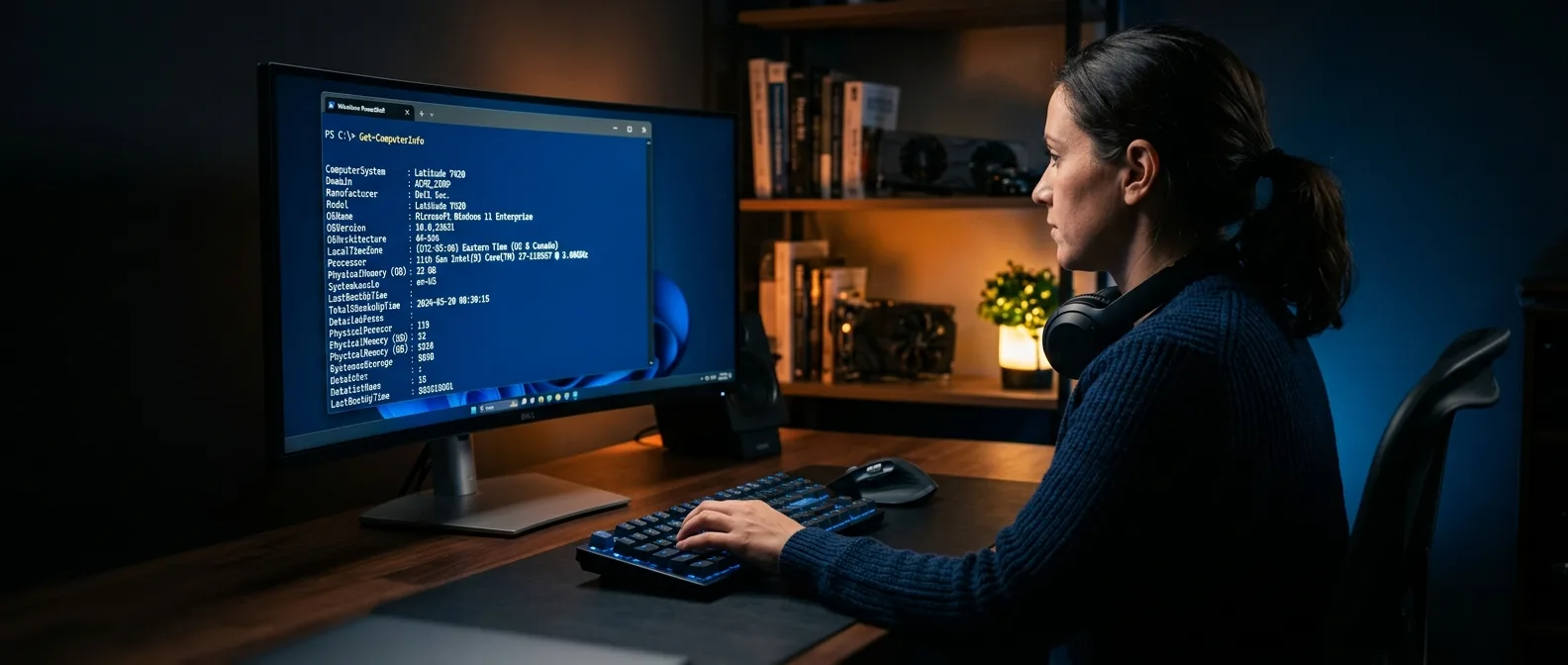 PowerShell Get-ComputerInfo εντολή που εμφανίζει όλες τις πληροφορίες του συστήματος Windows