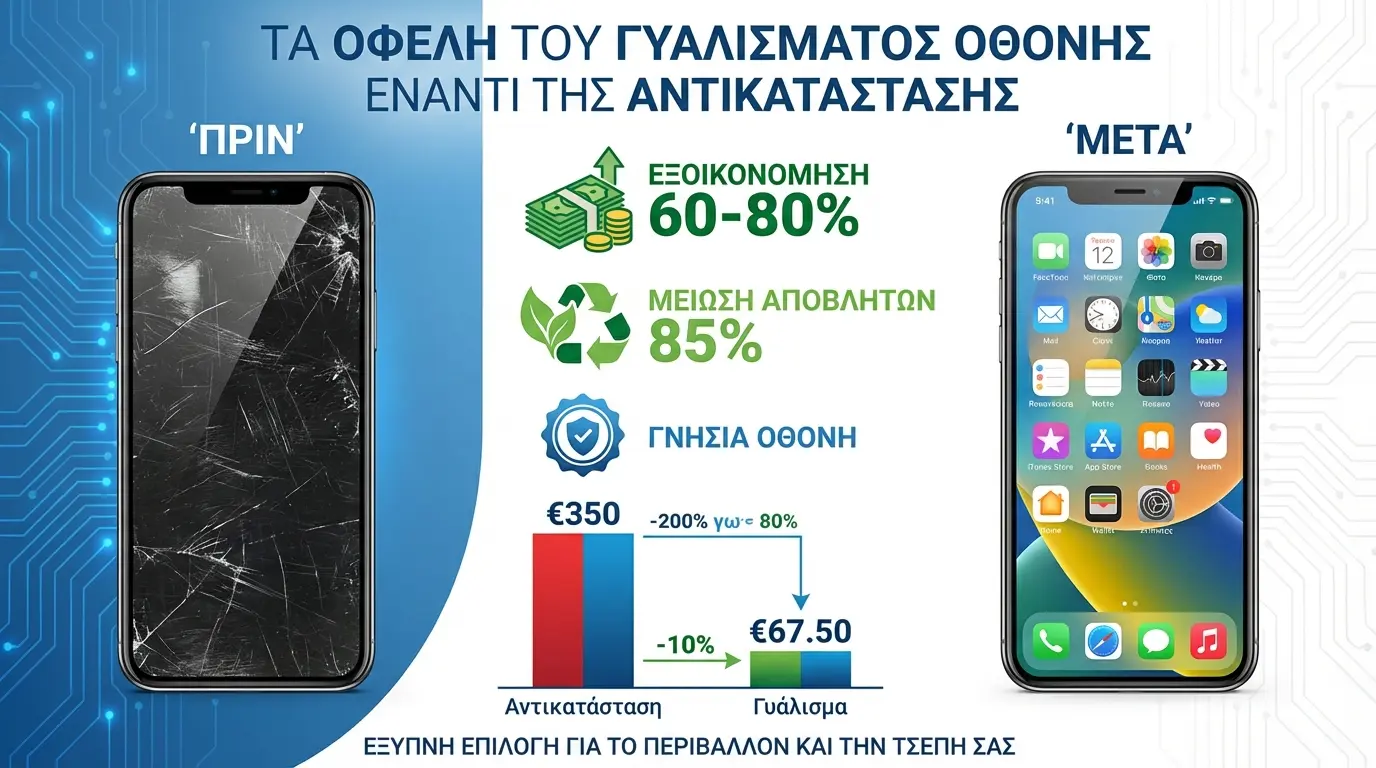 Πριν και μετά το γυάλισμα οθόνης - οφέλη και αποτελέσματα